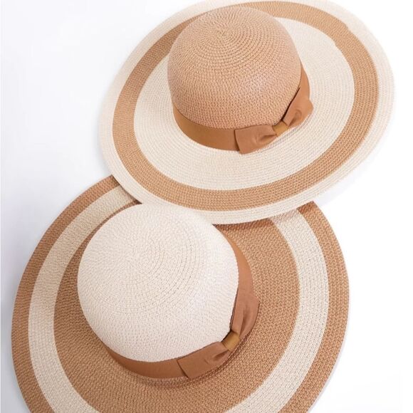The Ultimate Summer Beach Hat White Crown & Nude Brim